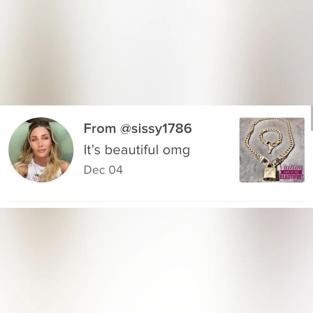 LOUIS VUITTON Authentic Lock Key Set Polished Chain Necklace Bracelet - Picture 12 of 12